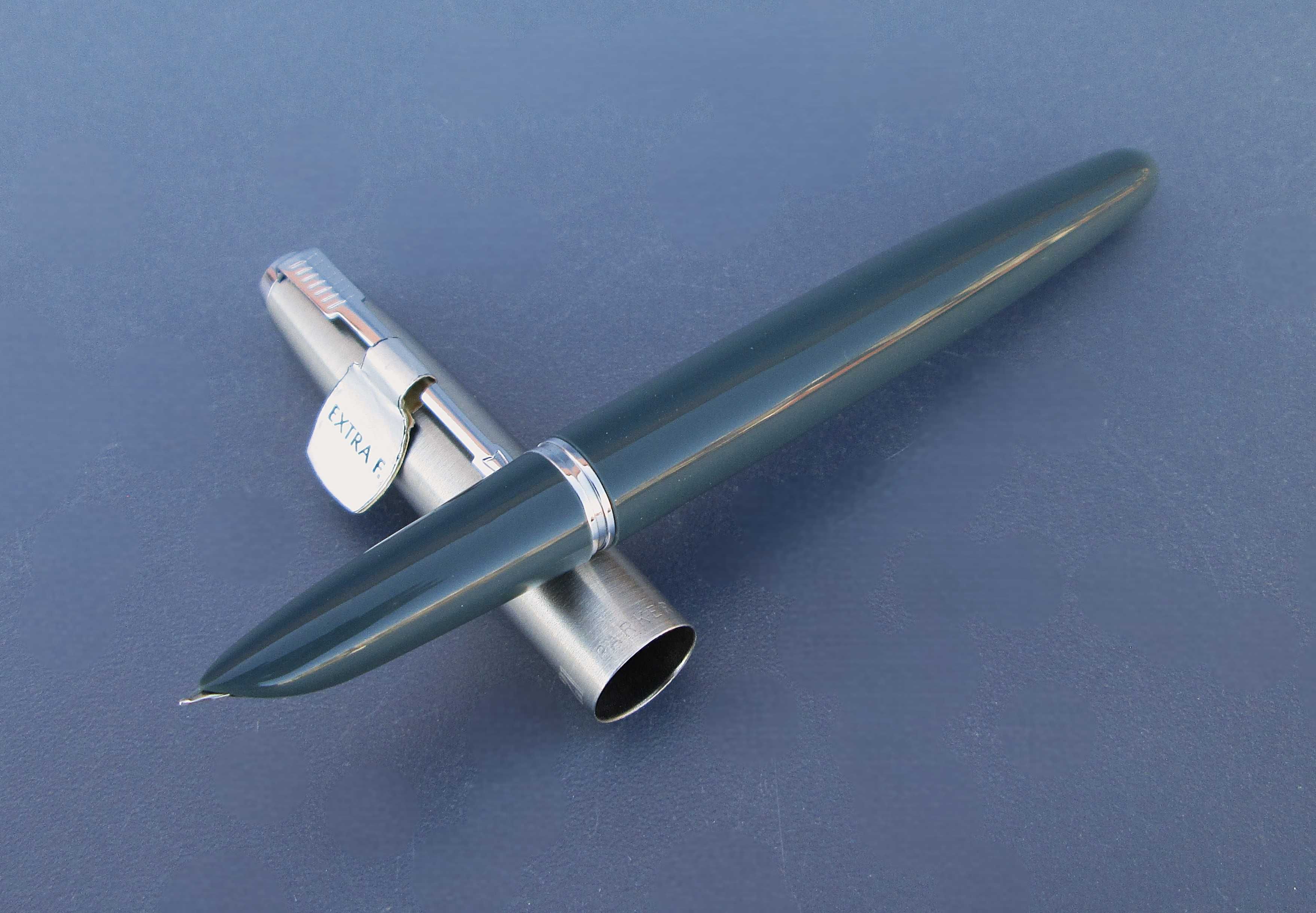 1960's Caneta Tinteiro PARKER 21 Navy Grey c/ aparo EF - NUNCA USADA