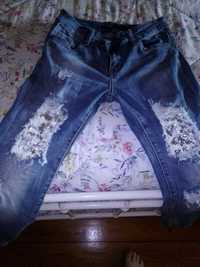 Jeans de ganga elástica azul escura