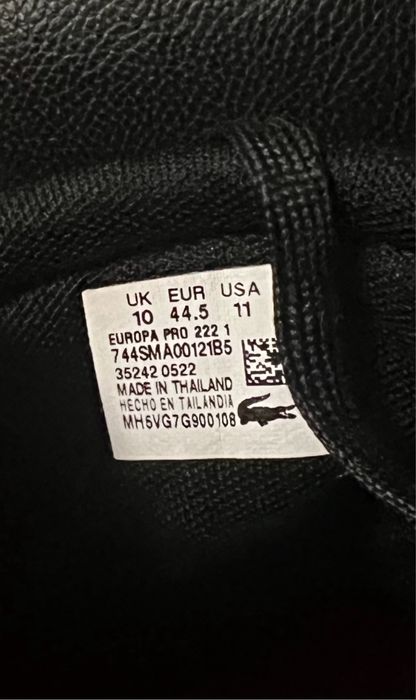 Кросівки LACOSTE 44.5 29см чорні оригінал