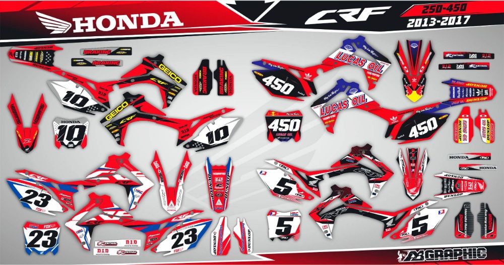 Наклейки Графіка на Мото Honda CR CRF XR FMX 85 125 150 250 450 650