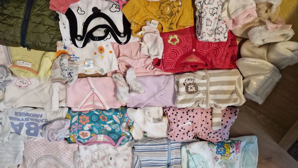 Mega paka ubranek dla dziewczynki 101 sztuk 56/62