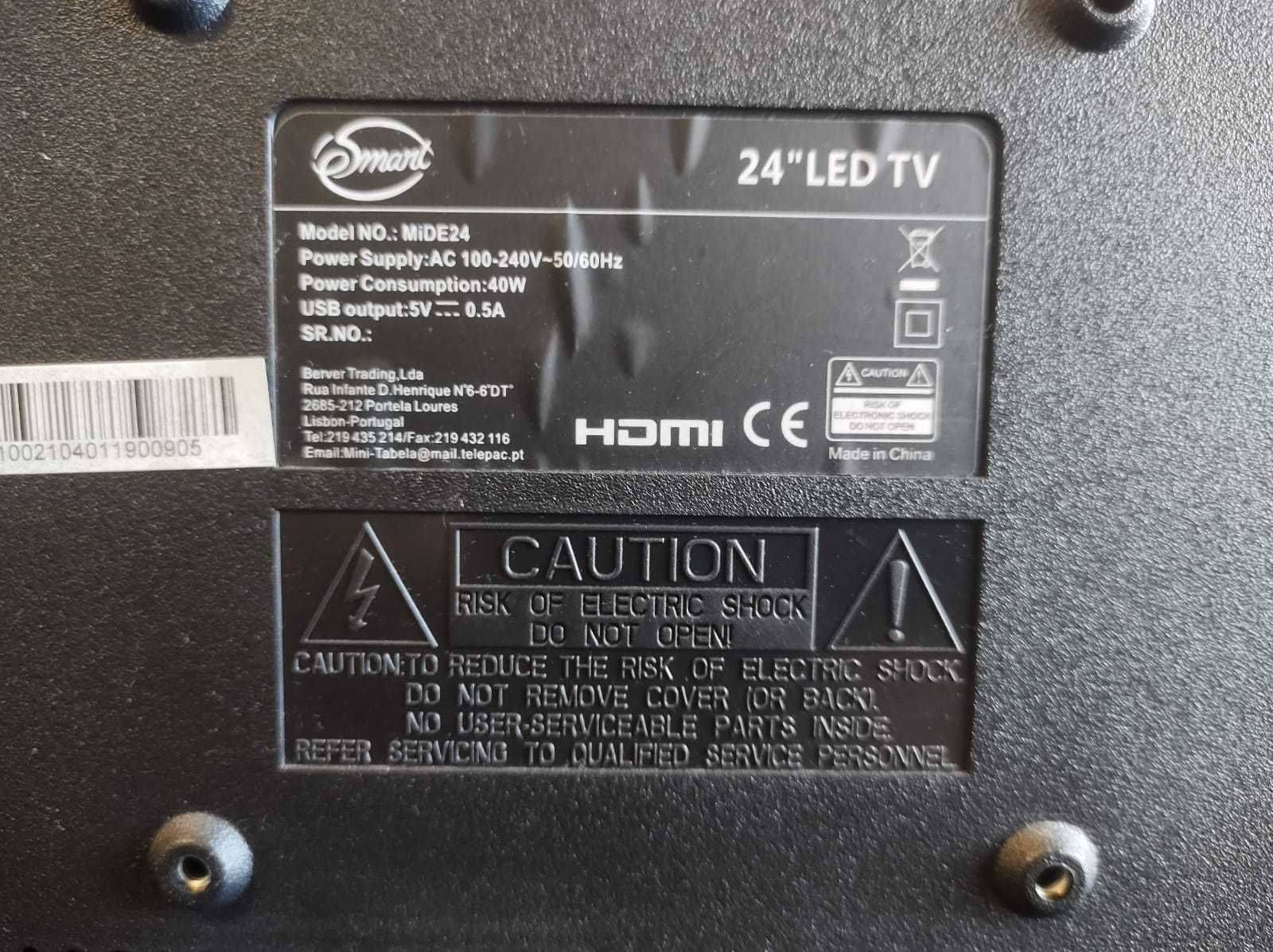 TV LED 24" eSmart com comando original
