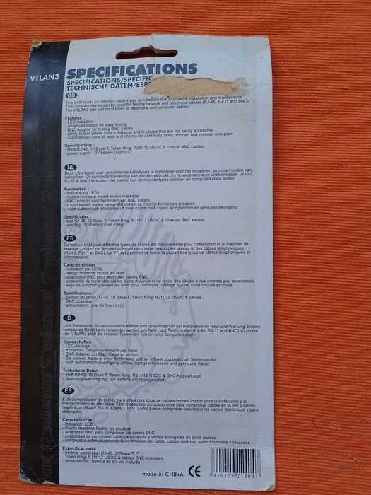 Lan Tester / Testador Cabos de Rede e Cabo Coaxial