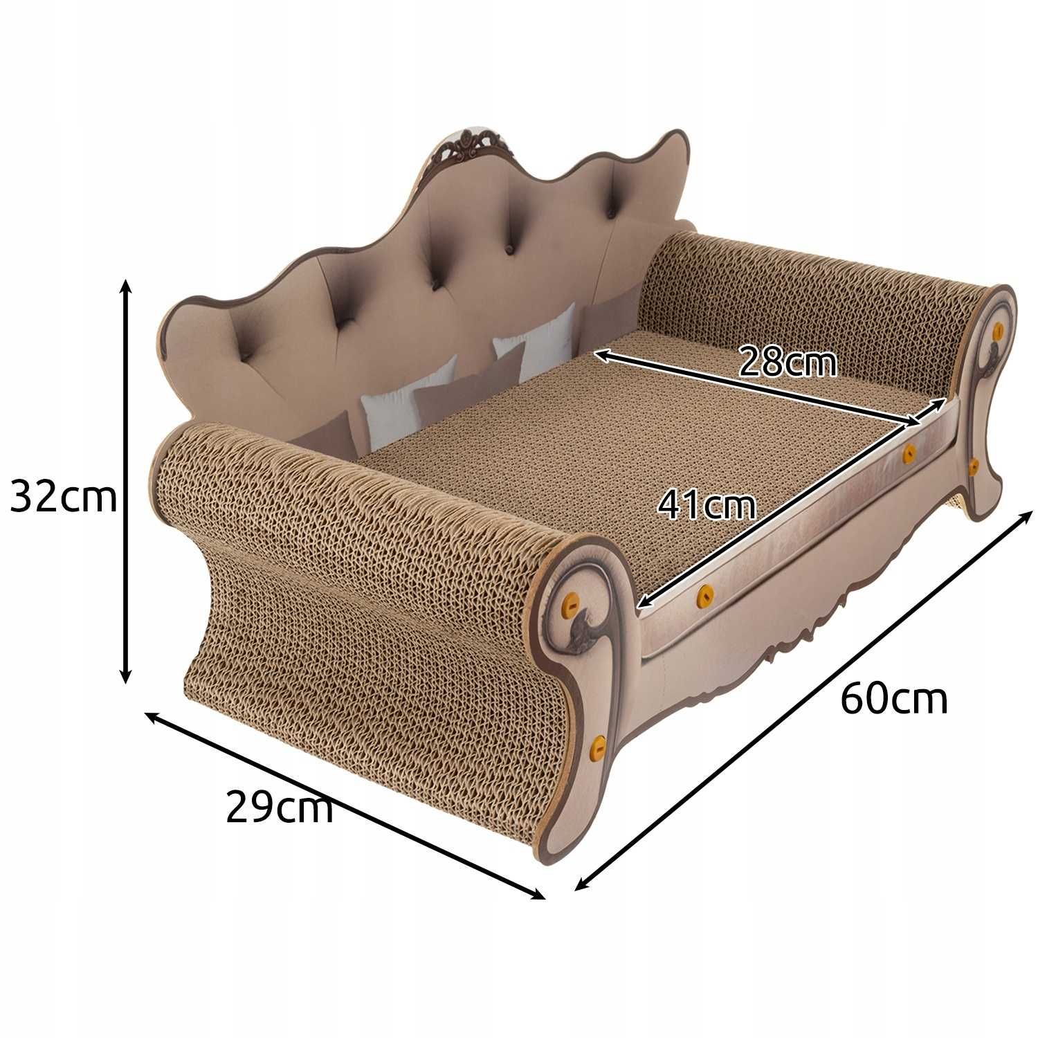 Drapak Tekturowy dla Kota Legowisko Karton Kartonowy Sofa Leżak Kanapa