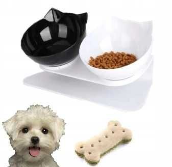 MISKA DLA KOTA PODWÓJNA Na Stojaku 2x400ml z Podstawą Dla Psa