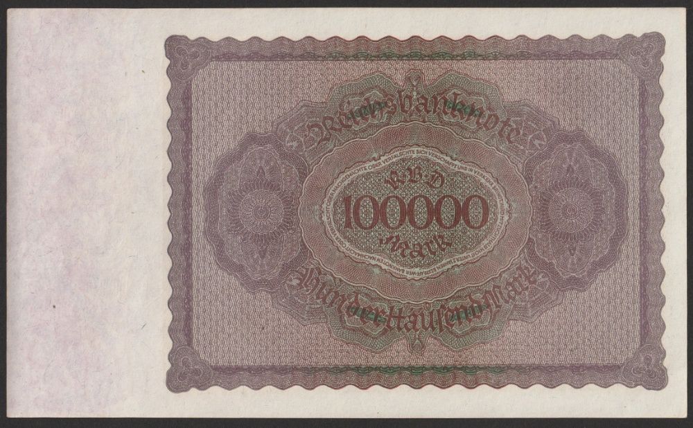 Niemcy 100000 marek 1923 - stan bankowy UNC