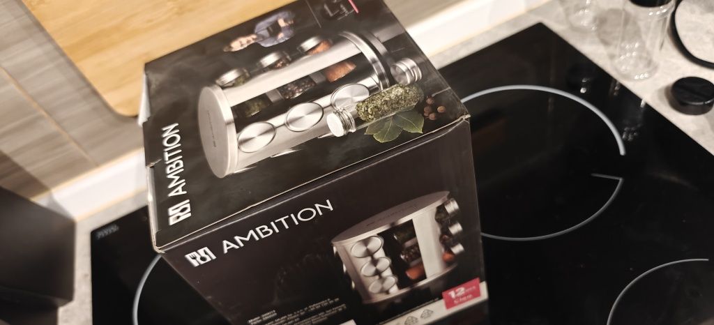 Ambition Stojak na przyprawy 12szt. CLEO Srebny!
