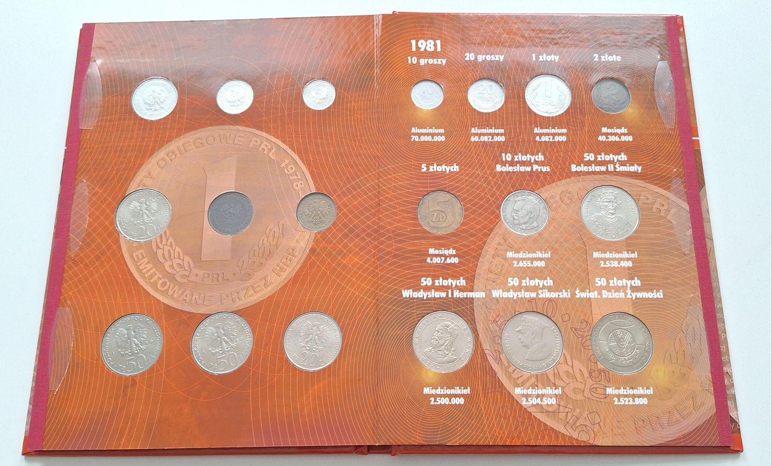 Album z monetami PRL 1978 - 1981 kompletny klaser kolekcjonerski