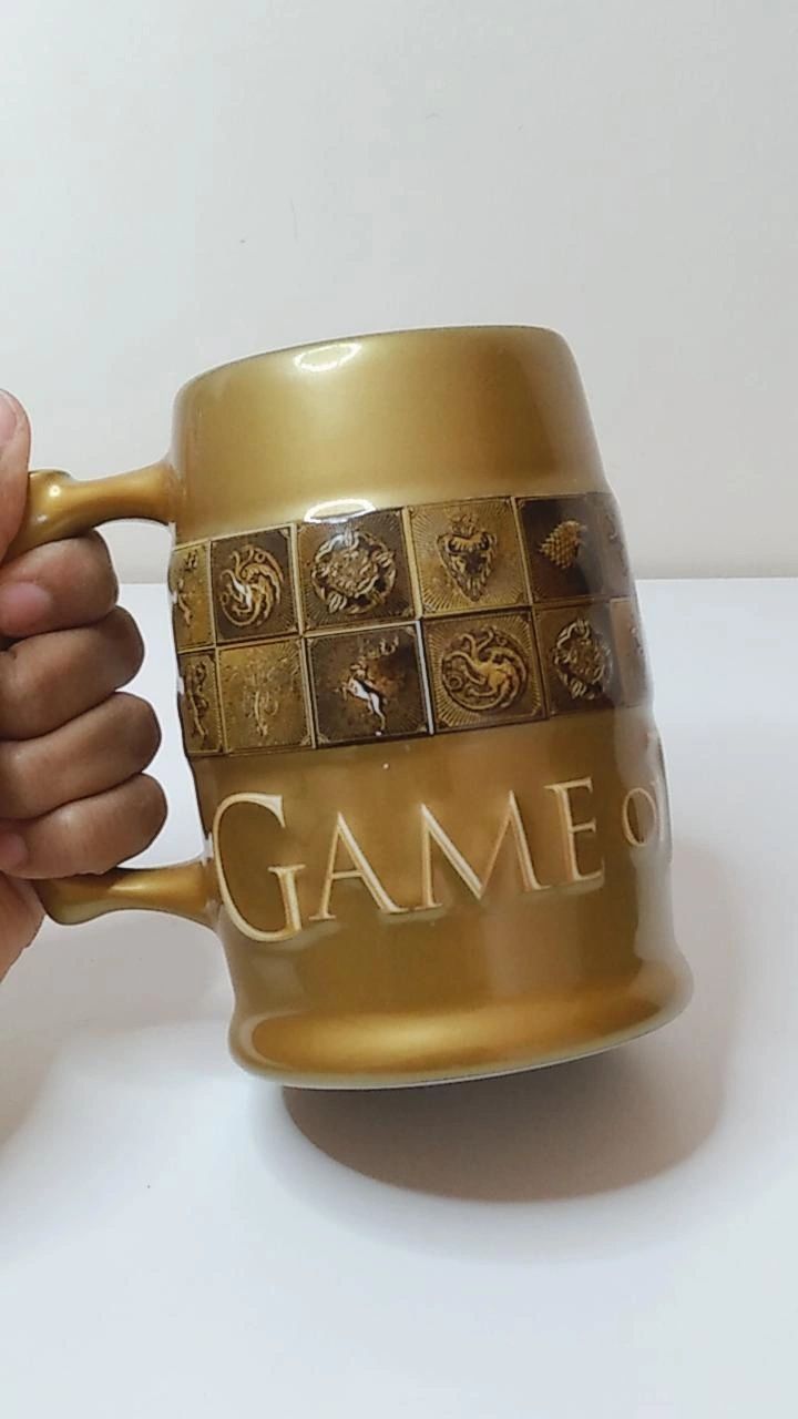 Game of thrones Tankard With Galaxic Glaze Sigils.