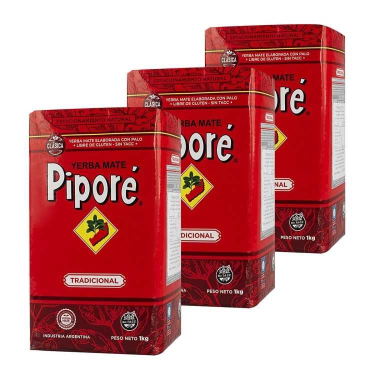 Zestaw Yerba Mate Pipore Tradicional Elaborada 3x1kg 3kg