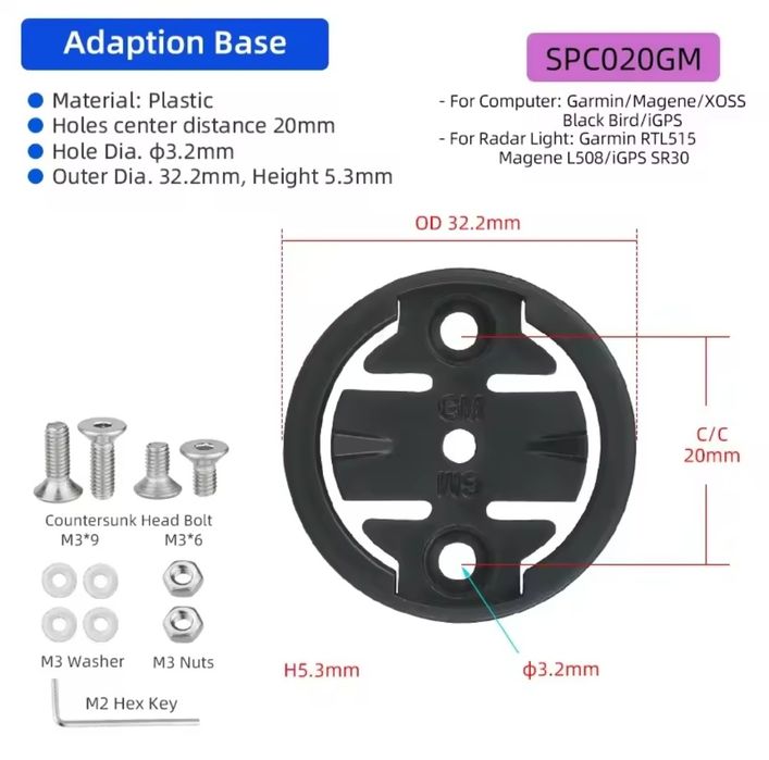 Adapter mocowania komputera rowerowego GARMIN - SPC020GM - Deemount