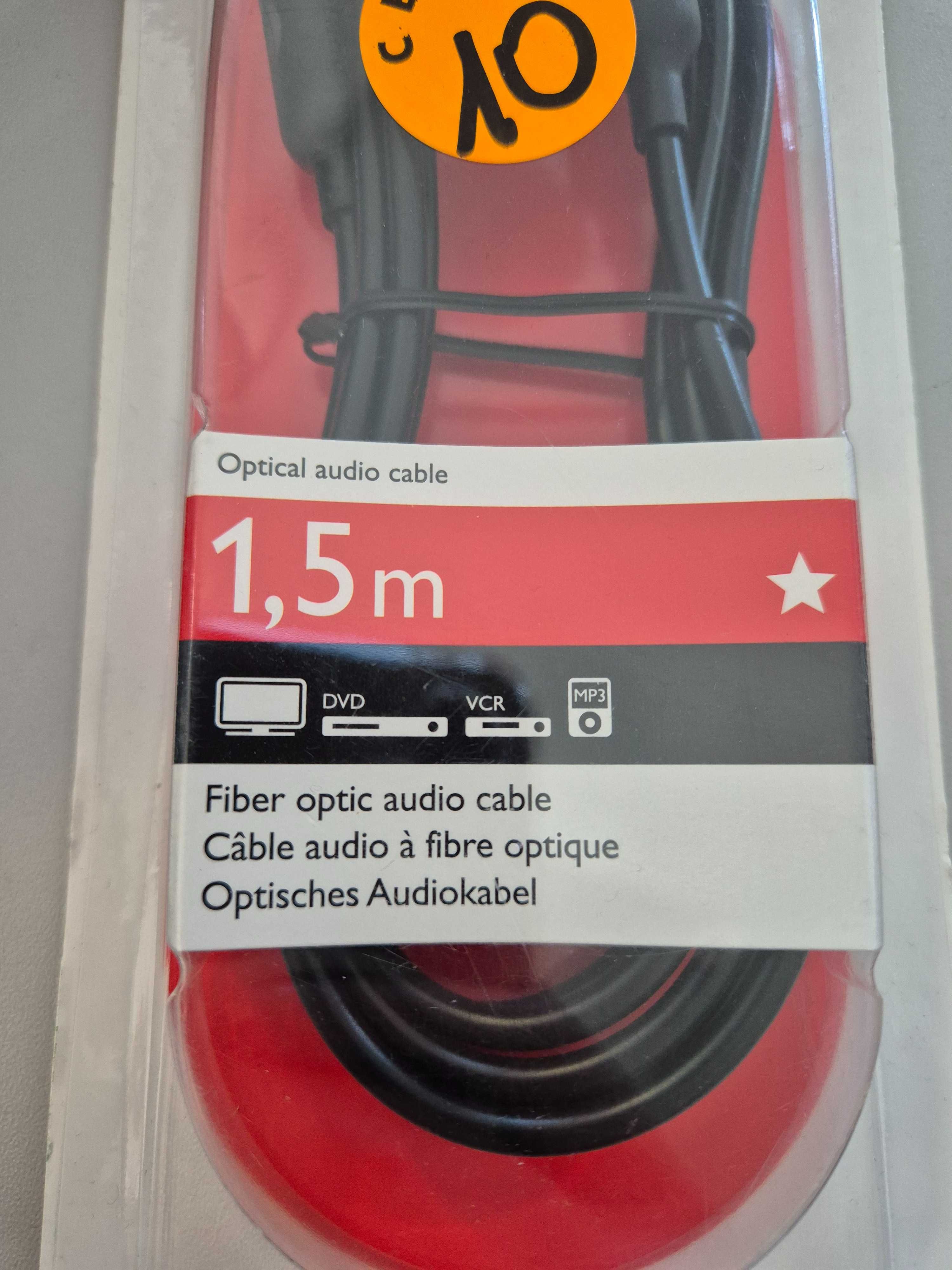 kabel światłowodowy z wtykami toslink audio