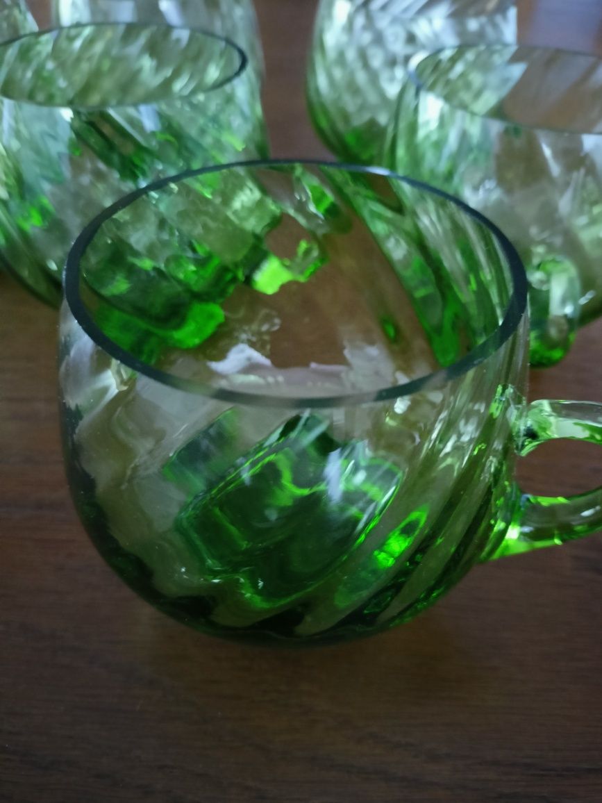 Kubki szklane, zielone 6 szt.