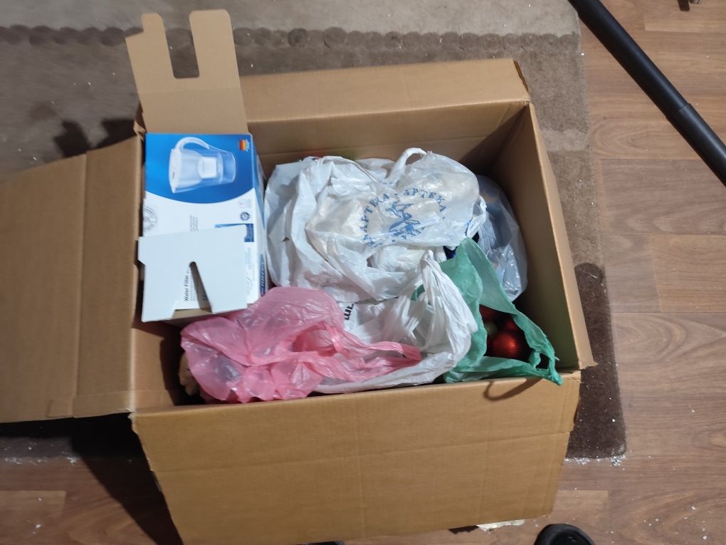 Bombki choinkowe ozdoby PRL karton mix