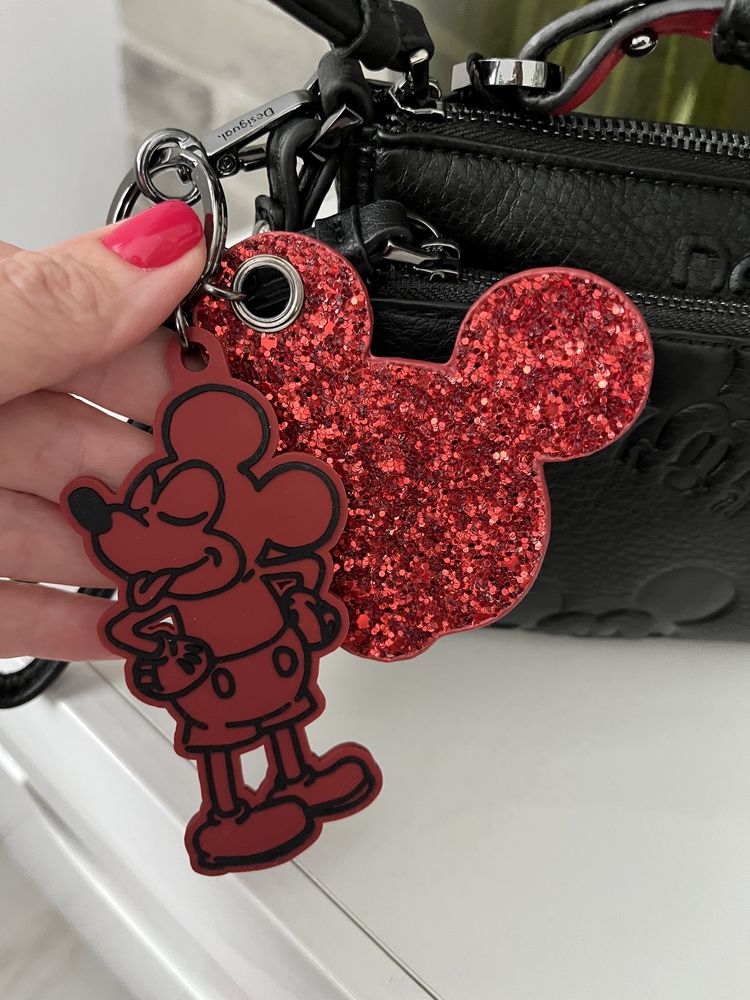 Czarna torebka etui portfel telefon skóra Desigual nowy Disney Miki