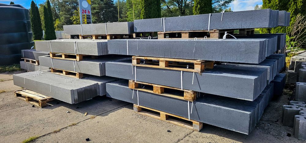 Podmurówka betonowa GRAFIT gładka pełna