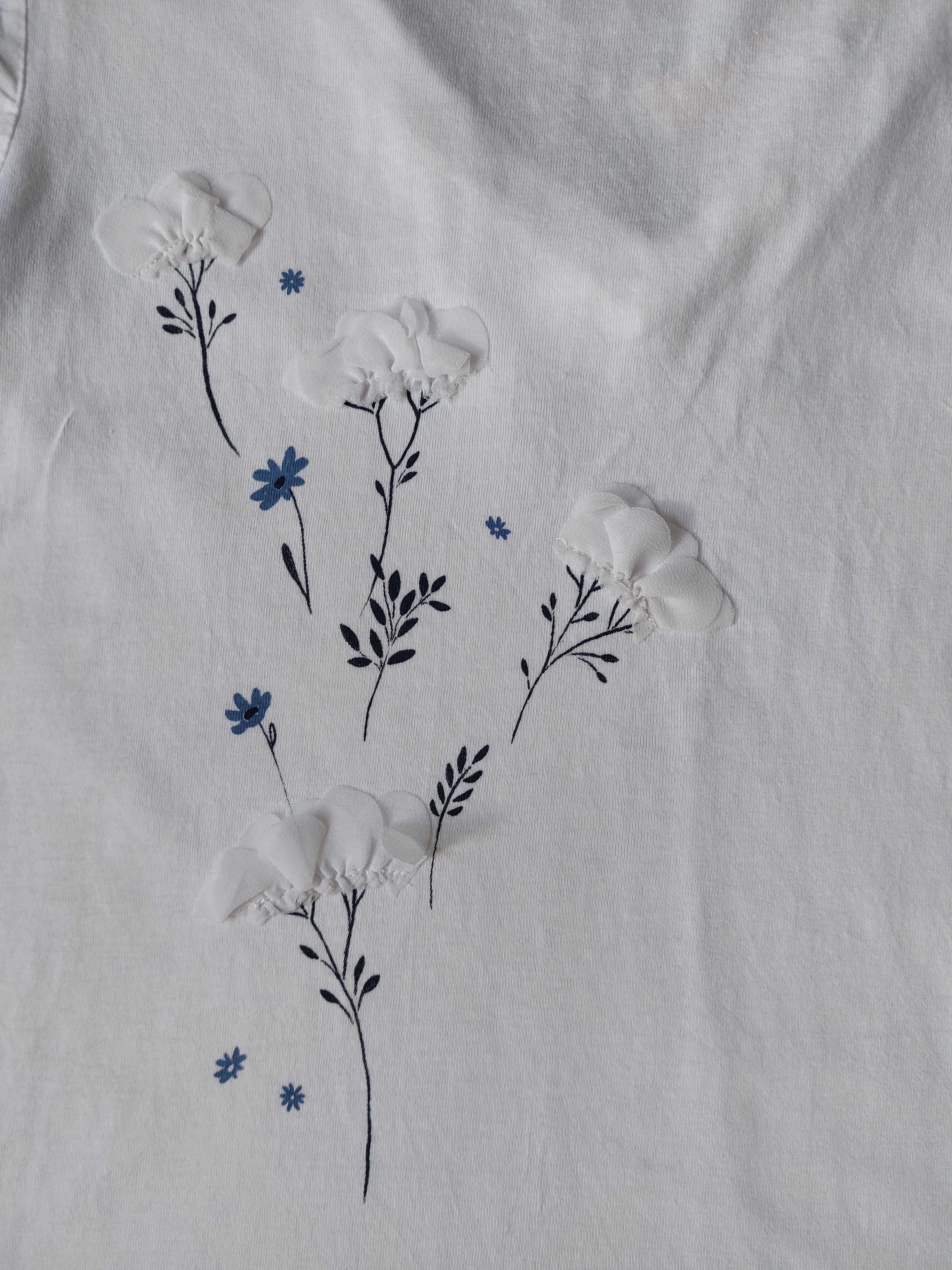 Mango T- shirt bluzka 11-12L biała bawełna