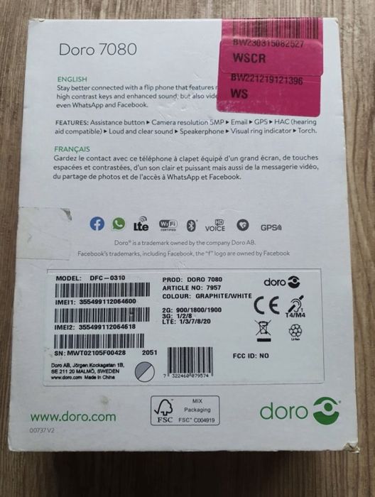 Telefon komórkowy DORO 7080