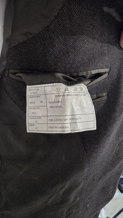 100% Вовна! Теплий твідовий блейзер "Ялинка" (Herringbone)