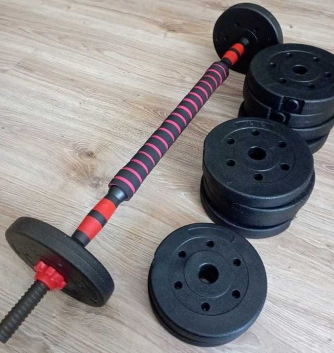 HANTLE BITUMICZNE REGULOWANE + sztanga łączona 2x10kg 20kg *NOWE*