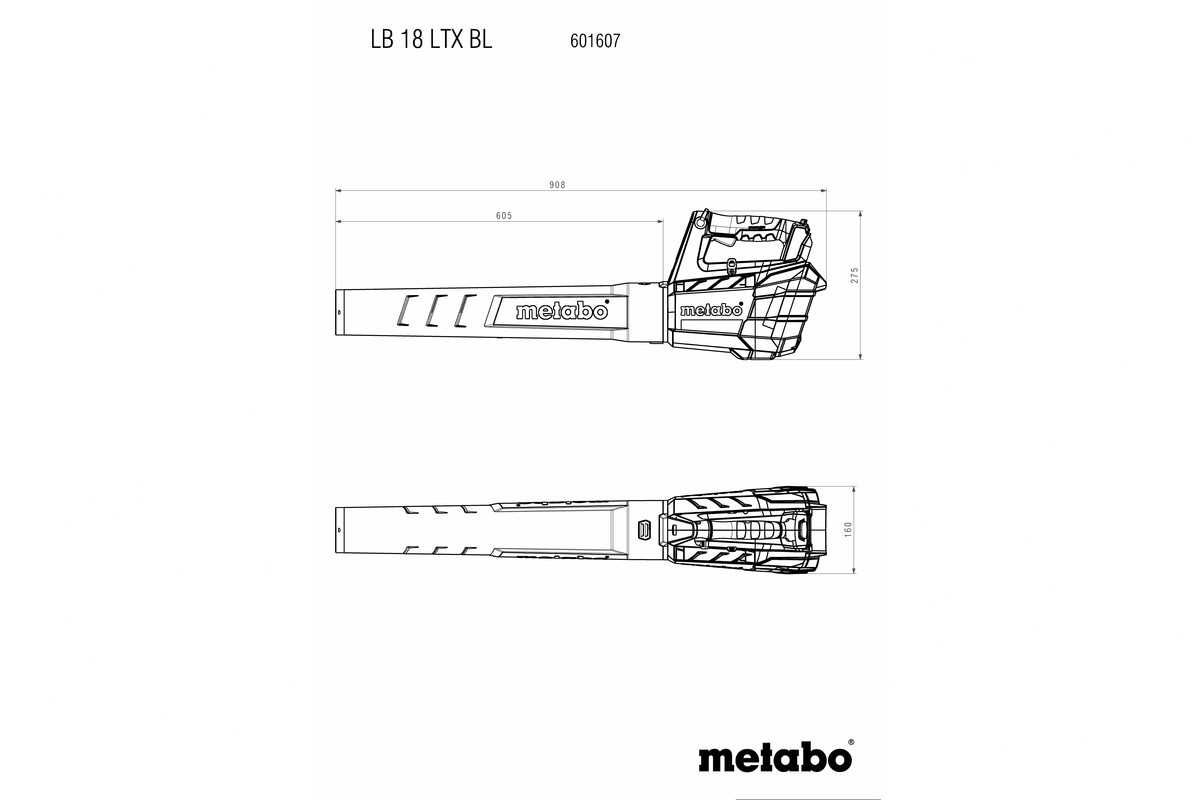 Dmuchawa do liści akumulatorowa Metabo LB 18 LTX BL