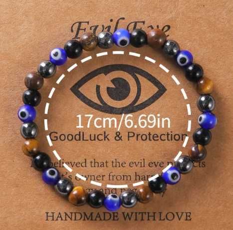 Pulseira Olho Turco com Pedras Naturais