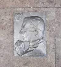 Relief odlew aluminium Papież Jan Paweł II orzełek 14x19cm