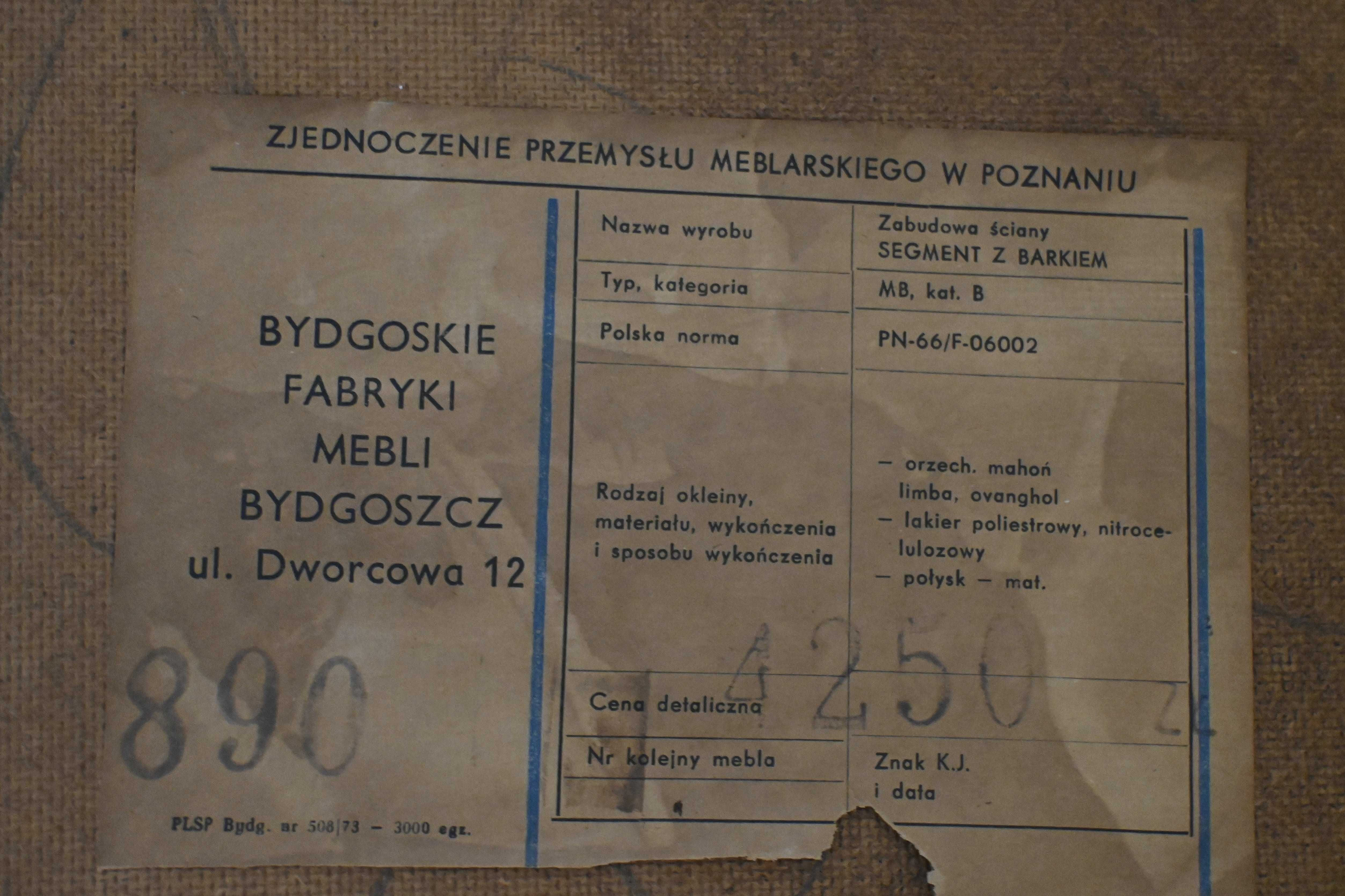 Meblościanka - regał - PRL - wysoki połysk - vintage 1974 r. stan bdb
