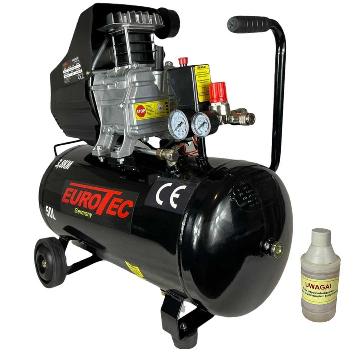 Kompresor tłokowy smarowany olejem 50L + olej