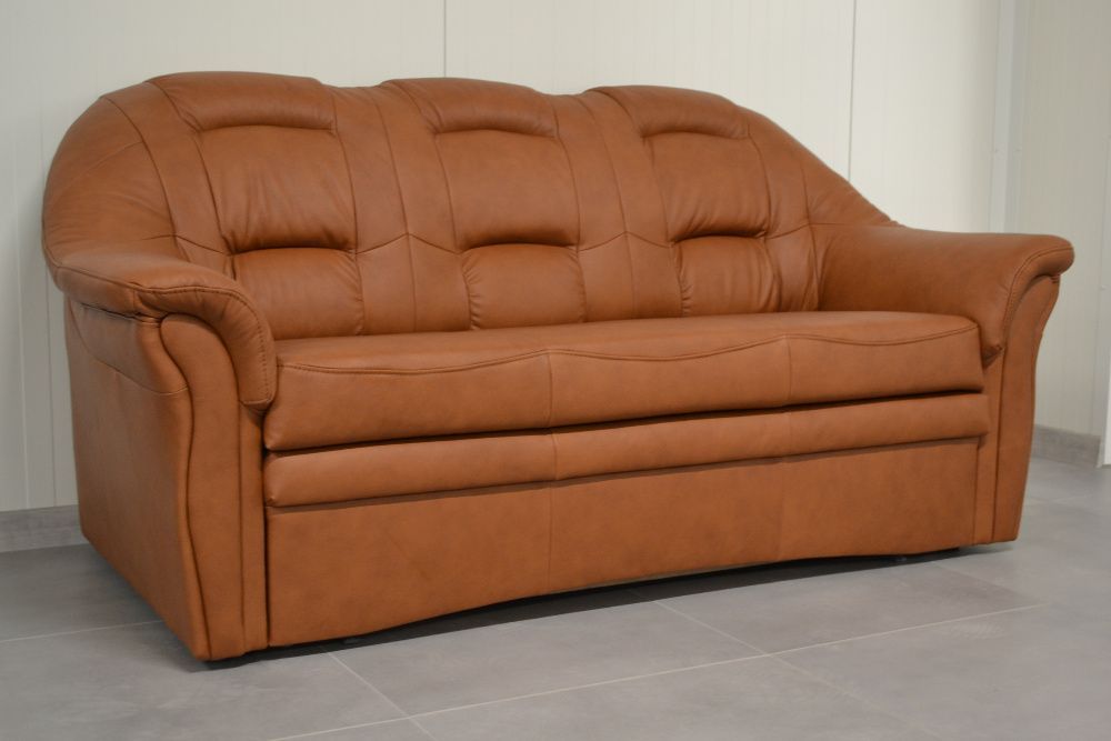 Sofa kanapa rozkładana Haddon prawdziwa naturalna skóra producent