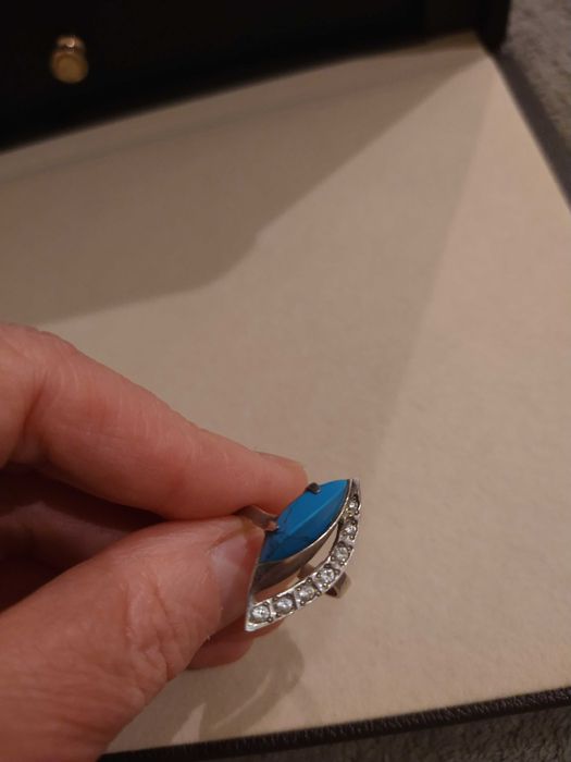 Pierścionek srebrny z turkusem 925
