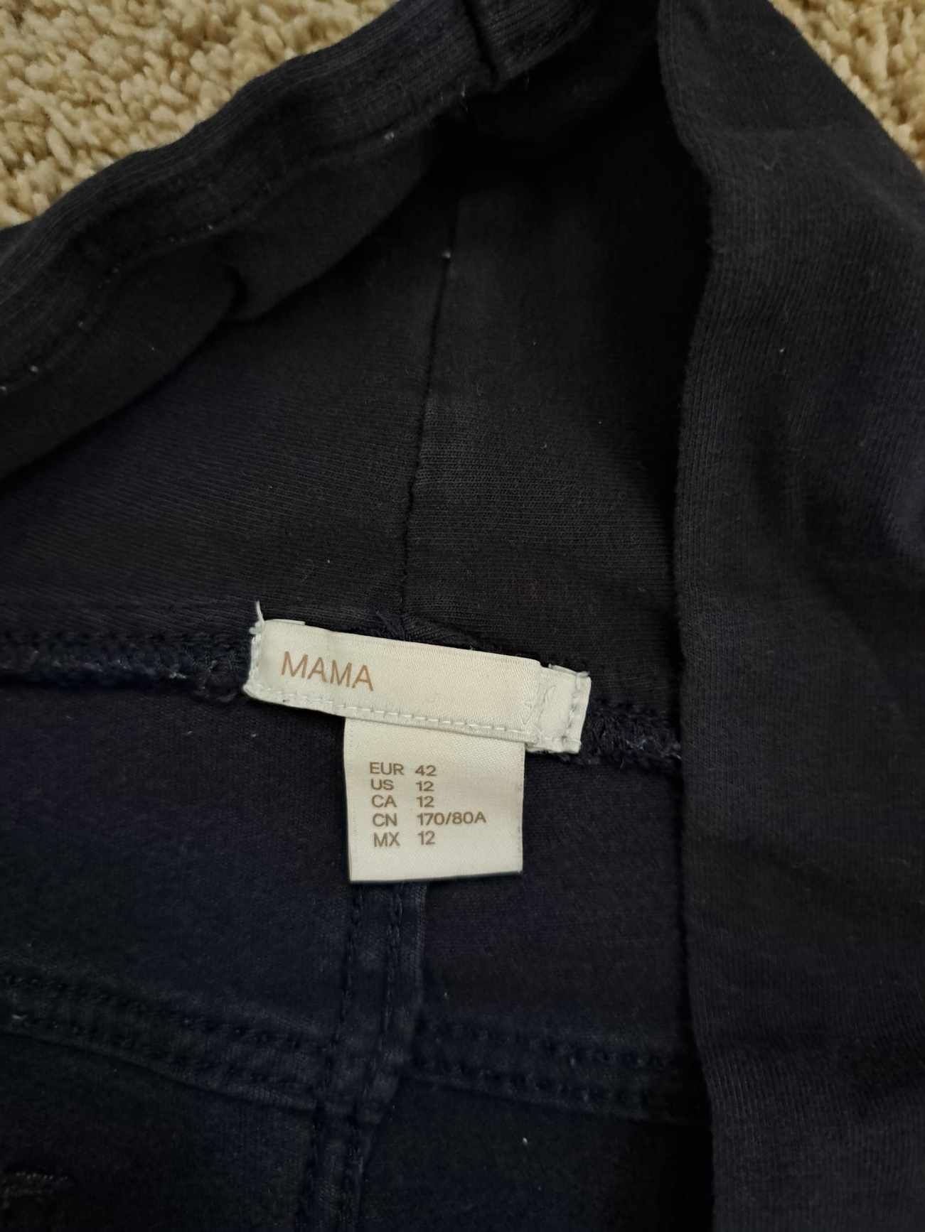 Jeansy miękkie ciążowe spodnie h&m 42 
Granatowe szare 
H&M rozmiar 42