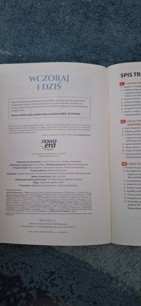 Wczoraj i dzis 8 (zeszyt ćwiczeń, szkoła podstawowa)