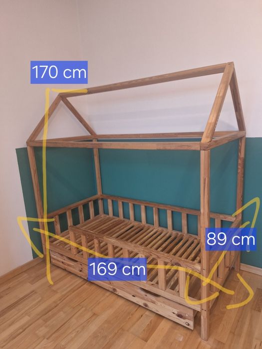 Łóżko domek drewniane 80x160