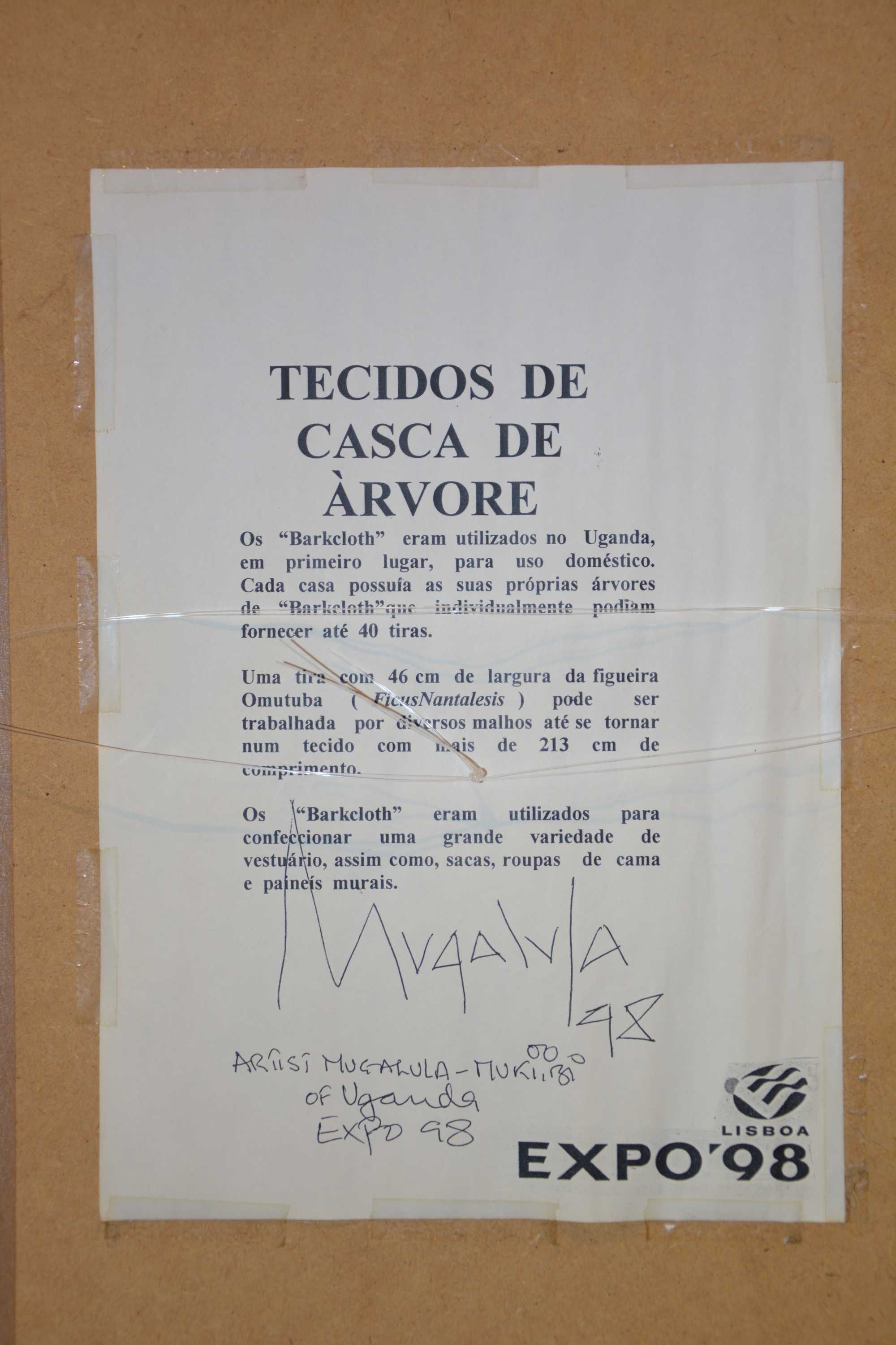 Quadro em tela de tecido casca de árvore