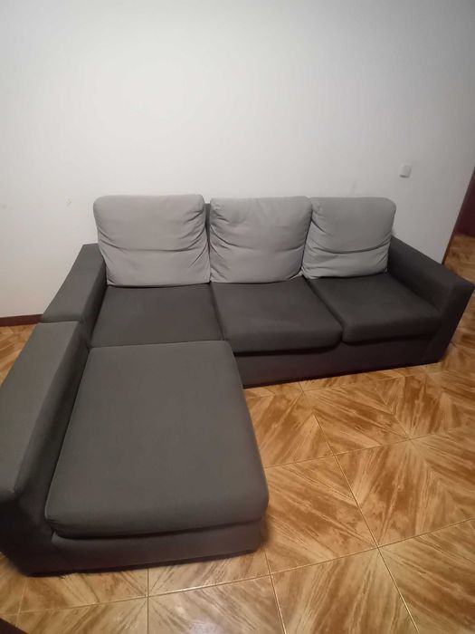 Sofá 3 pessoas chaise lounge amovivel