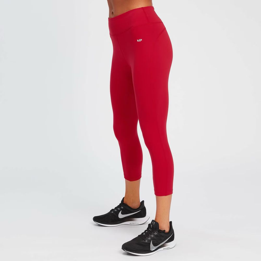 XXS MyProtein czerwone legginsy sportowe 7/8 Power Leggings danger