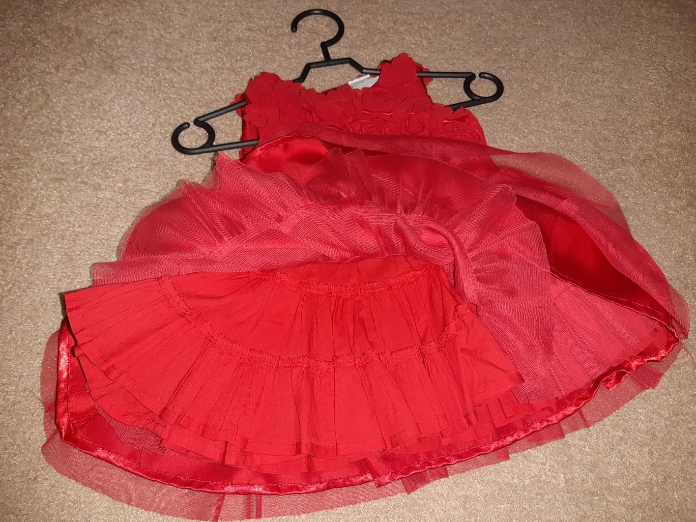 Sukienka czerwona niemowlęca 0-3 mce na sesję, uroczystość