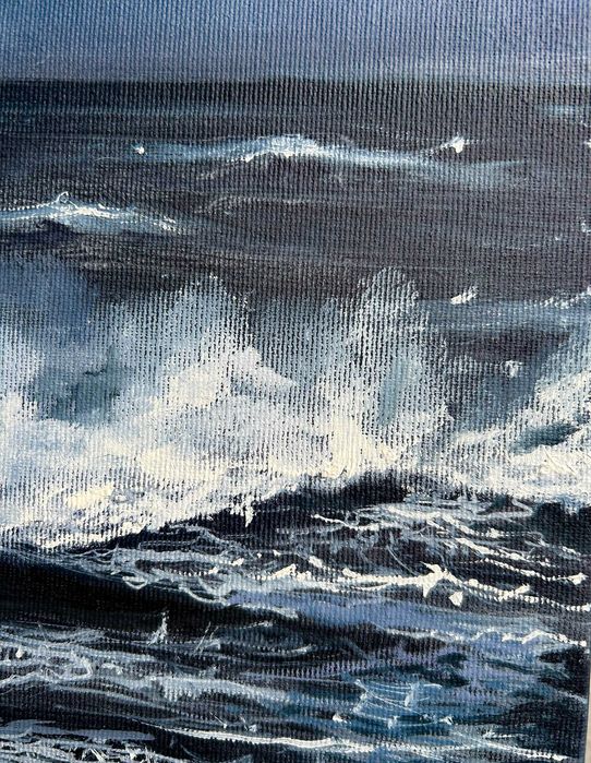 Картина Морський пейзаж Морська волна Полотно 50/40 Олія