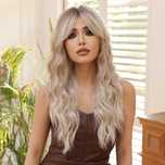 Peruka blond z refleksami ombre z dłuższą grzywką włosy jak naturalne