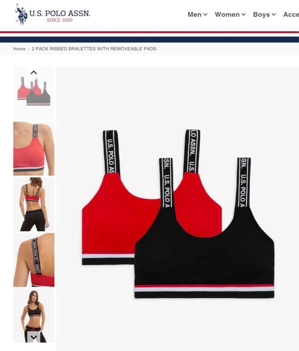 Бра спортивний бюстгалтер топ набір підкладкою м us polo assn оригінал