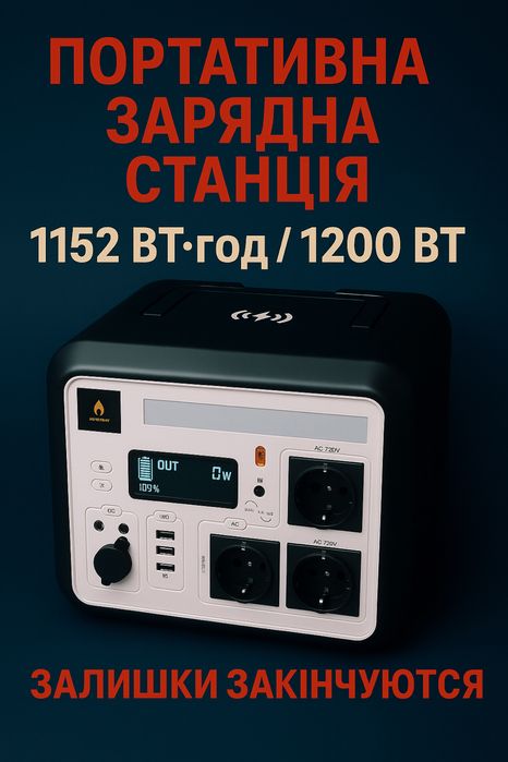 Зарядна станція ТМ BrightGlow / 1500 Вт/ 1152 Вт•ч/ LiFePo4