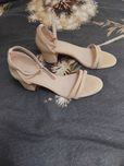 39 beżowe kremowe sandały leather obcasy szpilki na słupku Anna Field
