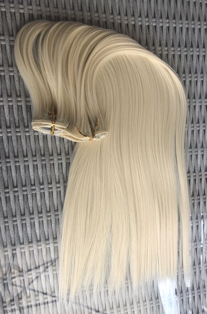 Premium Ultra włosy doczepiane, jasny blond, długie,clip in ( 238 )
