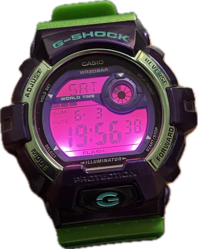 Cyfrowy zegarek Casio G-Shock Crazy Colours Hulk Green Mysterio Purple