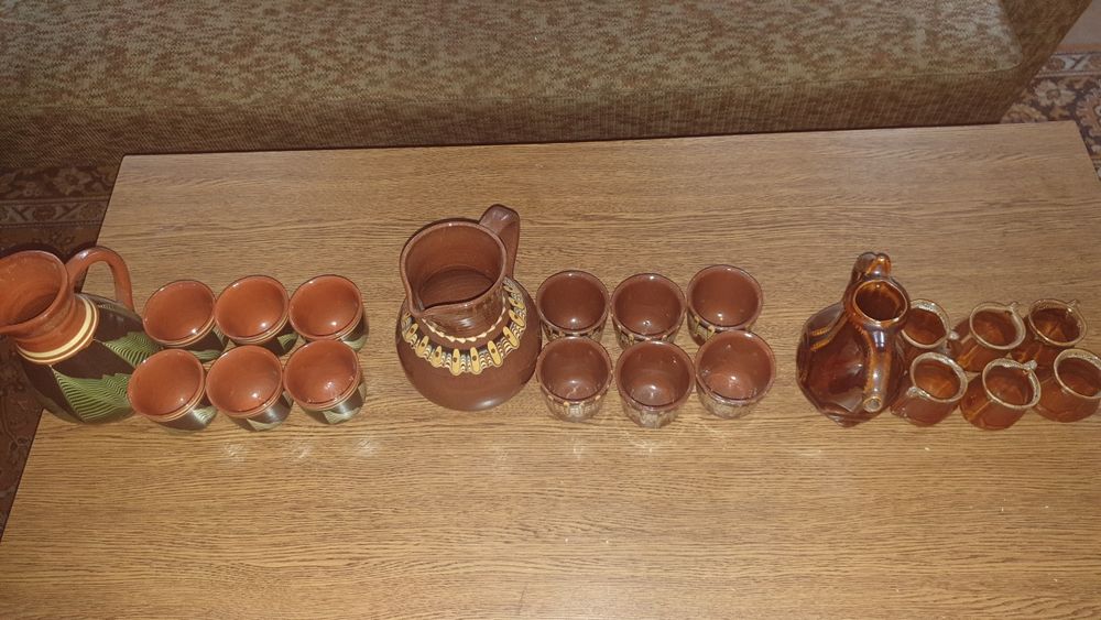 3x zestaw PRL kubki i dzbanek vintage porcelana