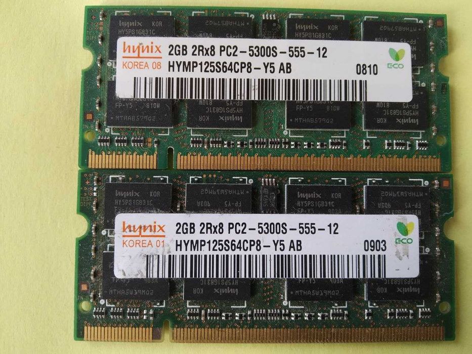 Якісна ноутбучна пам"ять Sodimm ddr2-800(667)2Gb 2Rx8 Pc2(6400S5300S