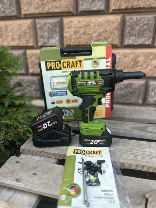 Аккумуляторный заклёпочный пистолет Procraft PRG20