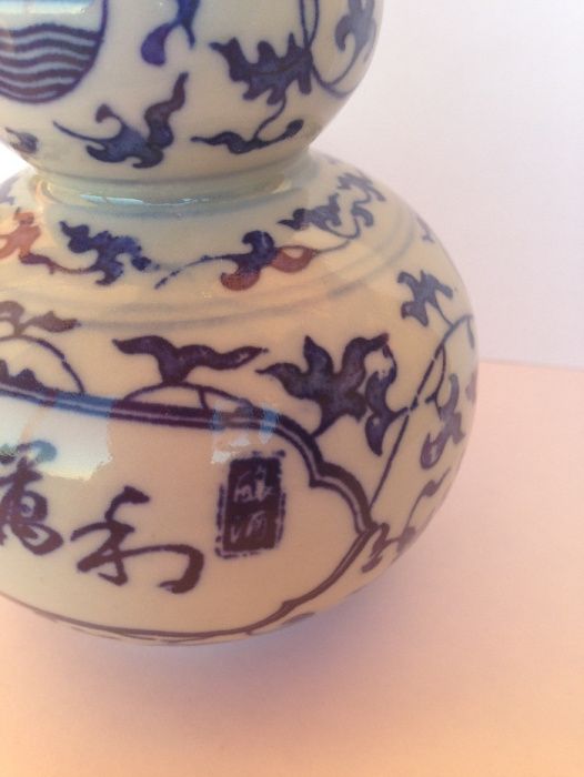 Garrafa cabaça japonesa de porcelana ,de sake ,selada, sec. XX