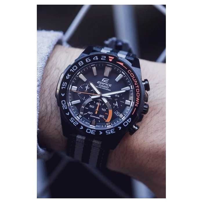 Zegarek męski casio Edifice EFS-S550BL-1AVUEF szkło szafirowe 10ATM